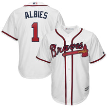 Load image into Gallery viewer, Ozzie Albies Atlanta Braves Majestic 2019 Home Official Cool Base Player Jersey - White
