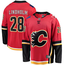 Load image into Gallery viewer, Elias Lindholm Calgary Flames Fanatics Branded Home Breakaway Player Jersey - Red