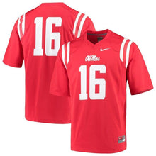 Load image into Gallery viewer, #16 Ole Miss Rebels Nike Game Football Jersey - Red