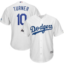Load image into Gallery viewer, Justin Turner Los Angeles Dodgers Majestic 2019 Postseason Home Official Cool Base Player Jersey - White