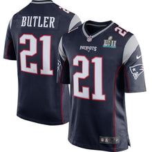 Load image into Gallery viewer, Malcolm Butler New England Patriots Nike Super Bowl LII Bound Game Jersey - Navy