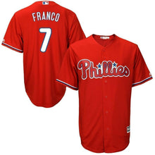 Load image into Gallery viewer, Maikel Franco Philadelphia Phillies Majestic Cool Base Player Jersey - White/Red