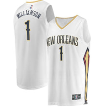 Load image into Gallery viewer, Zion Williamson New Orleans Pelicans Fanatics Branded 2019 NBA Draft First Round Pick Fast Break Jersey White - Association Edition