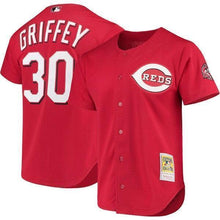 Load image into Gallery viewer, Ken Griffey Jr. Cincinnati Reds Mitchell &amp; Ness Fashion Cooperstown Collection Mesh Batting Practice Jersey - Red