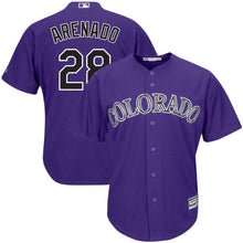 Load image into Gallery viewer, Nolan Arenado Colorado Rockies Majestic Home Official Cool Base Player Jersey - White/Purple
