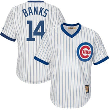Load image into Gallery viewer, Ernie Banks Chicago Cubs Majestic Big &amp; Tall Cooperstown Collection Cool Base Replica Player Jersey - White/Royal