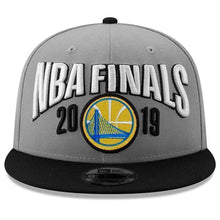Load image into Gallery viewer, Golden State Warriors New Era 2019 Western Conference Champions Locker Room 9FIFTY Snapback Adjustable Hat – Graphite/Black