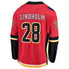 Load image into Gallery viewer, Elias Lindholm Calgary Flames Fanatics Branded Home Breakaway Player Jersey - Red