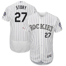 Load image into Gallery viewer, Trevor Story Colorado Rockies Majestic Road Collection Flex Base Player Jersey – Gray/White
