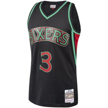 Load image into Gallery viewer, Allen Iverson Philadelphia 76ers Mitchell &amp; Ness Hardwood Classics Christmas Swingan Collection Jersey – Black