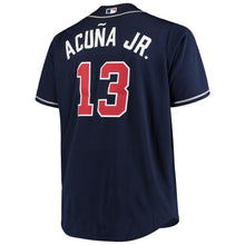 Load image into Gallery viewer, Ronald Acuna Jr. Atlanta Braves Majestic Big &amp; Tall Alternate Cool Base Player Jersey  – Navy