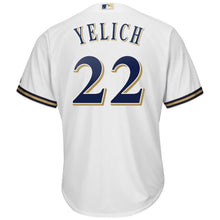 Load image into Gallery viewer, Christian Yelich Milwaukee Brewers Majestic Home Hispanic Heritage Cool Base Player Jersey - White