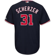 Load image into Gallery viewer, Max Scherzer Washington Nationals Majestic Alternate Official Cool Base Replica Player Jersey - Navy
