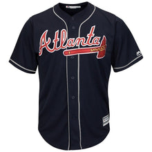 Load image into Gallery viewer, Ronald Acuña Jr. Atlanta Braves Majestic 2019 Alternate Official Cool Base Player Jersey Scarlet/Navy