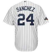 Load image into Gallery viewer, Gary Sanchez New York Yankees Majestic 2019 Postseason Official Cool Base Player Jersey - White/Navy