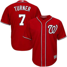 Load image into Gallery viewer, Trea Turner Washington Nationals Majestic Alternate Official Cool Base Player Jersey - Scarlet