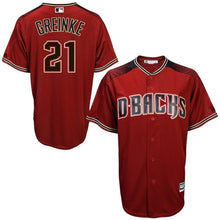Load image into Gallery viewer, Zack Greinke Arizona Diamondbacks Majestic Official Cool Base Player Jersey - Sedona Red/Black