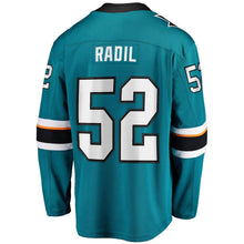 Load image into Gallery viewer, Lukas Radil San Jose Sharks Fanatics Branded Home Breakaway Player Jersey - Teal
