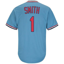 Load image into Gallery viewer, Ozzie Smith St. Louis Cardinals Majestic Big &amp; Tall Cooperstown Cool Base Player Jersey - Light Blue