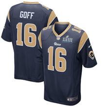 Load image into Gallery viewer, Jared Goff Los Angeles Rams Nike Super Bowl LIII Bound Game Jersey - Navy