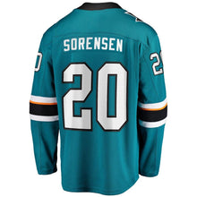 Load image into Gallery viewer, Marcus Sorensen San Jose Sharks Fanatics Branded Home Breakaway Player Jersey - Teal