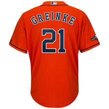 Load image into Gallery viewer, Zack Greinke Houston Astros Majestic 2019 Postseason Official Cool Base Player Jersey - Orange