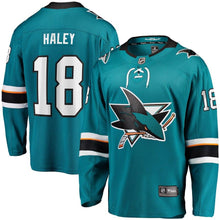 Load image into Gallery viewer, Michael Haley San Jose Sharks Fanatics Branded Home Breakaway Player Jersey - Teal