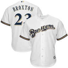Load image into Gallery viewer, Keon Broxton Milwaukee Brewers Majestic Home Cool Base Replica Player Jersey - White