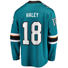 Load image into Gallery viewer, Michael Haley San Jose Sharks Fanatics Branded Home Breakaway Player Jersey - Teal
