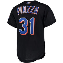 Load image into Gallery viewer, Mike Piazza New York Mets Mitchell &amp; Ness Cooperstown Collection Mesh Batting Practice Jersey - Black/royal