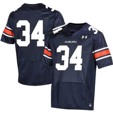 Load image into Gallery viewer, #34 Auburn Tigers Under Armour Premier Football Jersey - Navy