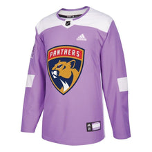 Load image into Gallery viewer, Florida Panthers adidas 2018 Hockey Fights Cancer Blank Practice Jersey - Purple