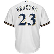 Load image into Gallery viewer, Keon Broxton Milwaukee Brewers Majestic Home Cool Base Replica Player Jersey - White