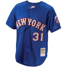 Load image into Gallery viewer, Mike Piazza New York Mets Mitchell &amp; Ness Cooperstown Collection Mesh Batting Practice Jersey - Black/royal