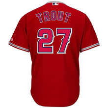 Load image into Gallery viewer, Mike Trout Los Angeles Angels Majestic Cool Base Player Jersey - Scarlet