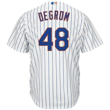 Load image into Gallery viewer, Jacob deGrom New York Mets Majestic Big &amp; Tall Official Cool Base Player Jersey - White/Royal