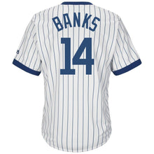 Load image into Gallery viewer, Ernie Banks Chicago Cubs Majestic Big &amp; Tall Cooperstown Collection Cool Base Replica Player Jersey - White/Royal