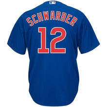Load image into Gallery viewer, Kyle Schwarber Chicago Cubs Majestic Official Cool Base Player Jersey - White/Royal