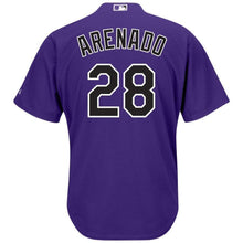 Load image into Gallery viewer, Nolan Arenado Colorado Rockies Majestic Home Official Cool Base Player Jersey - White/Purple