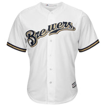 Load image into Gallery viewer, Travis Shaw Milwaukee Brewers Majestic Home Official Cool Base Replica Player Jersey - White