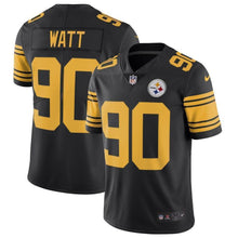 Load image into Gallery viewer, T.J. Watt Pittsburgh Steelers Nike Vapor Untouchable Color Rush Limited Player Jersey - Black
