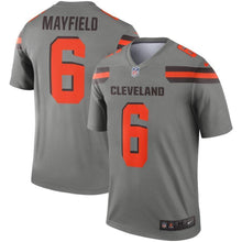 Load image into Gallery viewer, Baker Mayfield Cleveland Browns Nike Inverted Legend Jersey - Gray