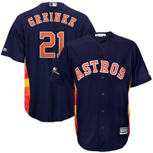 Load image into Gallery viewer, Zack Greinke Houston Astros Majestic 2019 Postseason Official Cool Base Player Jersey - Navy