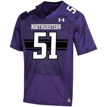 Load image into Gallery viewer, #51 Northwestern Wildcats Under Armour Replica Football Jersey - Purple