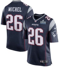 Load image into Gallery viewer, Sony Michel New England Patriots Nike Super Bowl LIII Bound Game Jersey - Navy