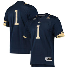 Load image into Gallery viewer, Georgia Tech Yellow Jackets adidas Team Premier Football Jersey - Navy