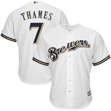 Load image into Gallery viewer, Eric Thames Milwaukee Brewers Majestic Cool Base Jersey - White