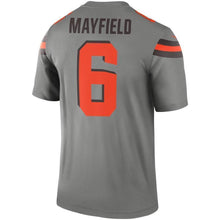 Load image into Gallery viewer, Baker Mayfield Cleveland Browns Nike Inverted Legend Jersey - Gray