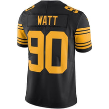 Load image into Gallery viewer, T.J. Watt Pittsburgh Steelers Nike Vapor Untouchable Color Rush Limited Player Jersey - Black