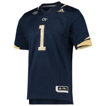 Load image into Gallery viewer, Georgia Tech Yellow Jackets adidas Team Premier Football Jersey - Navy